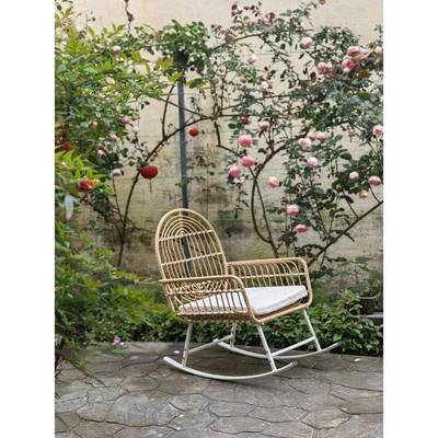 网红摇椅椅客厅阳台休躺院闲椅懒人沙发户制外庭民宿AKR编藤椅