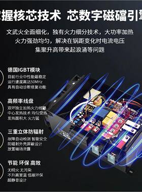 德胜商用炉电磁酒店食堂厨房大功率43515KW双头平厨凹组合电炒炒