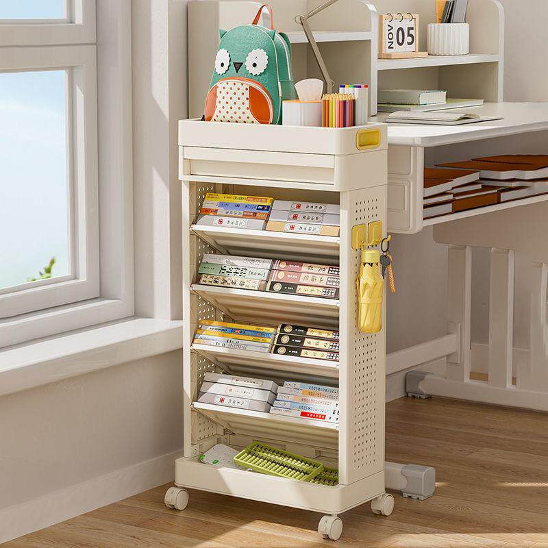 ?架书包物架移动多Fhquzrfq层教室桌边收纳本桌下书桌面置侧边书