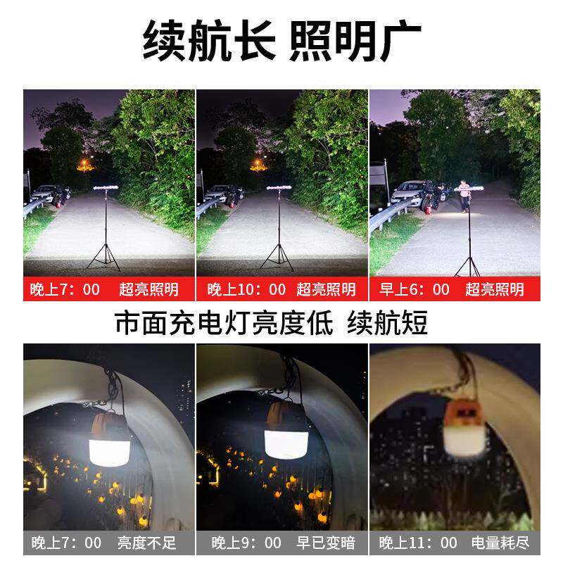 ed急充灯管夜市地摊时尚反光摆摊应照明灯可移动户外家用停l电备