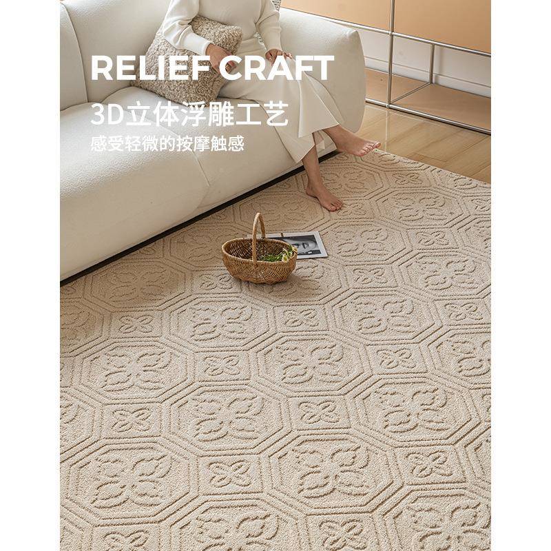 美20230304田式立体浮客厅地毯防水园防污雕免洗易打理卧室床边沙