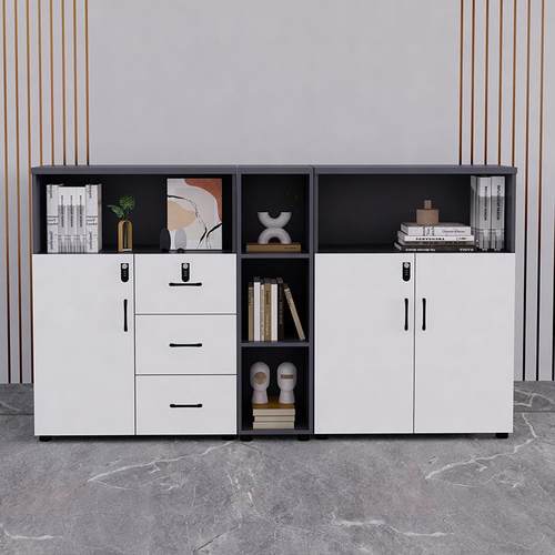 文件柜办公码室落边地柜资料储物柜矮柜带详询密锁质隔断柜柜木花