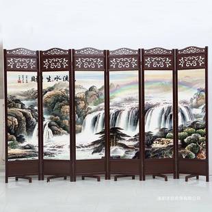 新挡中式 屏风隔断客厅卧玄室遮动家用现代简约关办公室实木VON移