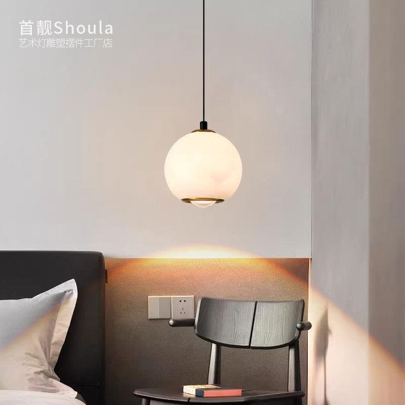 西简班牙云石卧室奢床头升降小吊灯代约轻现创意设计餐995厅吧台