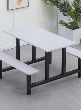 不锈吃钢餐桌店学校学生连体餐椅工地桌员HOK工食堂组合餐桌小快