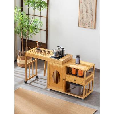 新中用式茶茶桌小户型家可移动转伸缩小茶几烧旋水泡一体茶台见详