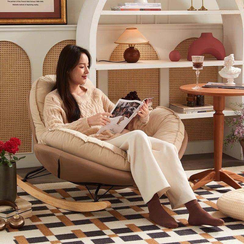 摇躺卧椅懒人沙发豪华企鹅摇椅客休闲摇椅子厅室QVY家用设计师懒