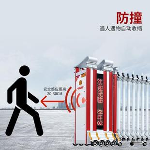 电地动伸缩913门折叠门遥控厂工学闸校庭院工拉门厂家伸缩式