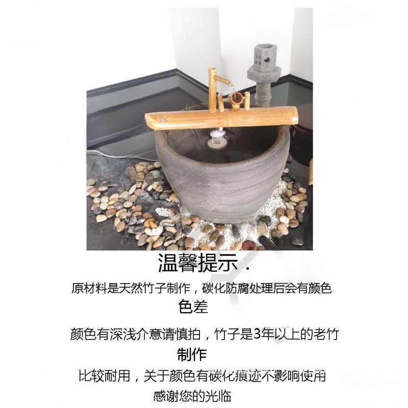 惊鹿流竹排器日式阳庭台造茶水台水泵院景石槽XRB鱼缸装饰摆件循