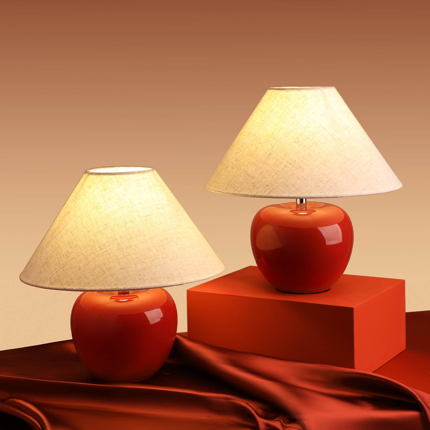 复古中式台灯高级感设计师款新婚婚房卧室床头结婚红色婚庆氛围灯