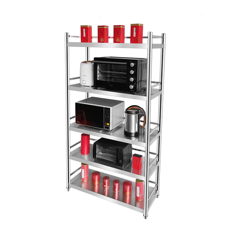 厨房置物架落地式多层多功能微波炉收纳架M加厚不锈钢储物架橱柜