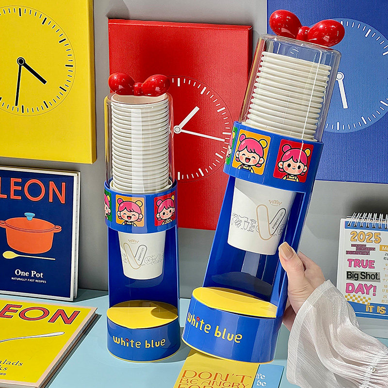 生活一角 台式取杯器一次性杯子防尘纸杯架多巴胺桌面水杯收纳盒,家庭/个人清洁工具,杯架,淘宝优惠券,粉丝福利购,淘宝优惠卷