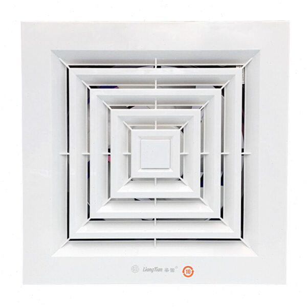 梁田排气扇天花直排式10寸天花扇方形家用抽风机排风扇APT25