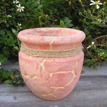 欧式风格粗陶花器 陶罐做旧系列 乡村风格陶艺花坛 家居摆设品