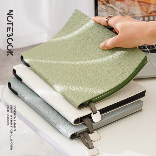 荔枝纹笔记本定制本子A5仿皮商务笔记本套装加厚软皮面可印logo