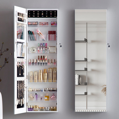 穿衣镜子全身镜挂门挂墙试t衣镜卧室壁挂镜化妆柜品首饰收纳柜618