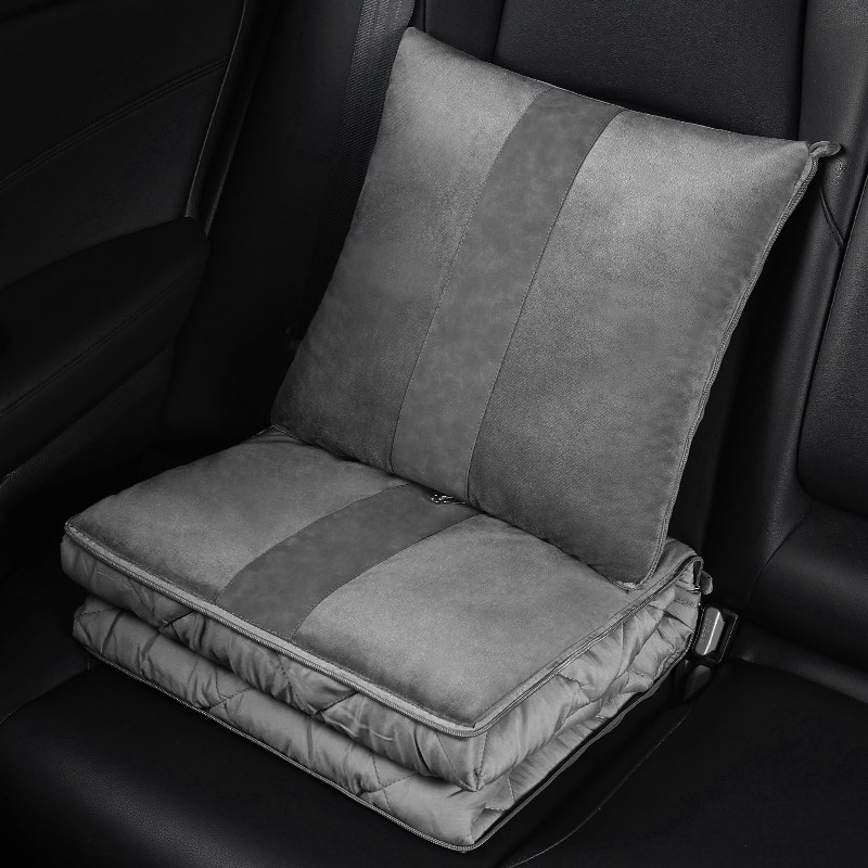 汽车抱枕被子两用二合一车上后排毛绒午休空调被毯子车载靠垫腰枕