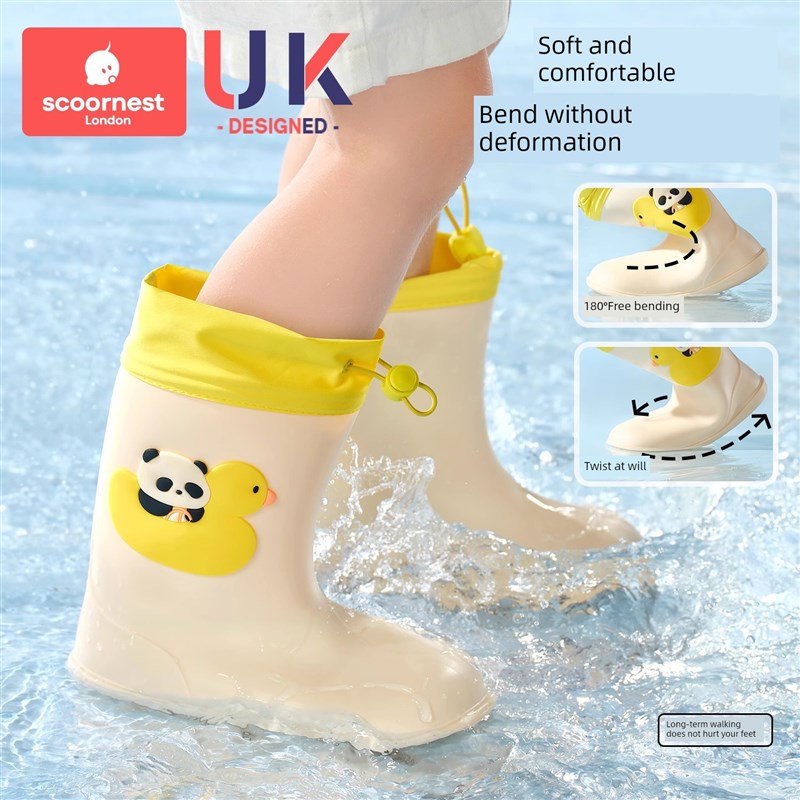 可潮儿童雨靴,男孩和女孩,婴儿防滑雨靴2025新款幼儿水鞋,防水小