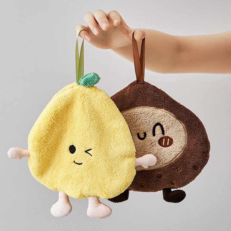 吸水可挂式毛巾可爱新款家用手巾卫生间手帕儿童卡通厨房擦手布