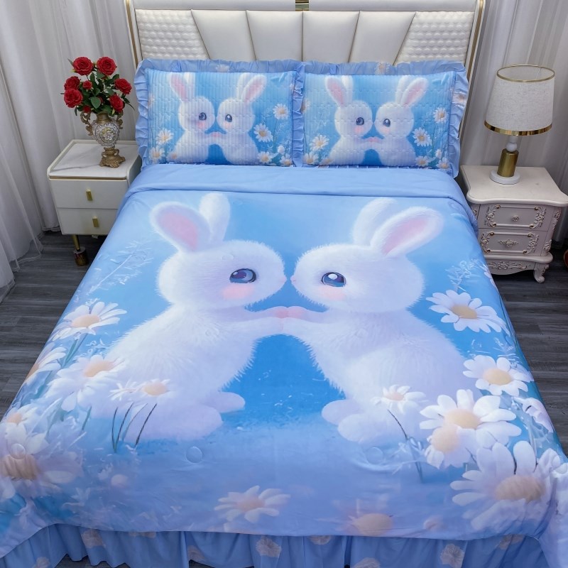 新款夏季5D凉感丝床盖款夏被四件套可机洗夏凉被空调被床上用品