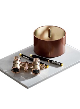 现代简约样板间书房桌垫签字笔装饰摆件 办公室桌面艺术装饰