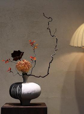 Wabi-Sabi风格覆古陶瓷水培花瓶客厅插花民宿桌面装饰新中国风入