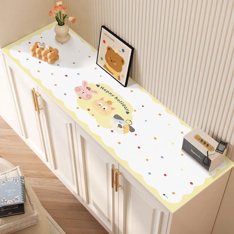 奶油风电视柜桌垫鞋柜r餐边柜桌面保护垫玄关高级感长方形台布
