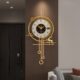 客厅挂钟表2024新款 格栅装 饰墙壁创意时钟灯简约轻奢高级感免打孔