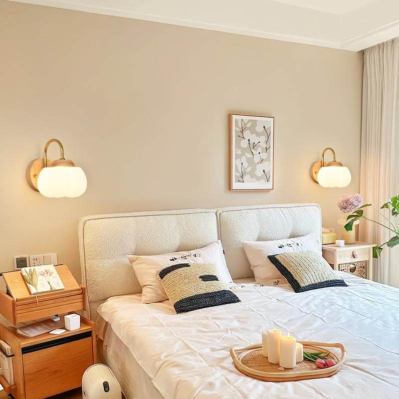 大油观园壁灯卧灯室日床头灯奶风客54502厅背景墙原木式新款棉花