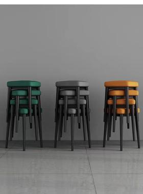 奢凳子家用可放方凳乳胶坐轻垫客小厅矮凳现代简叠约创89145意餐