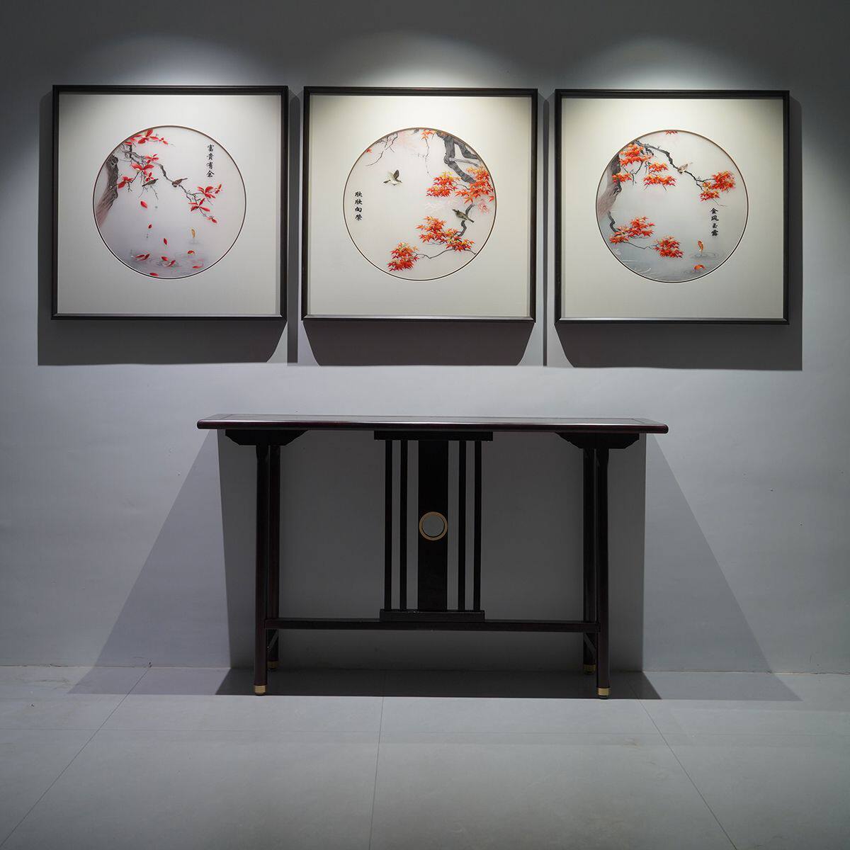 苏绣纯手工绣花餐厅入户玄关客厅装饰画中国风高档中式卧室刺绣画