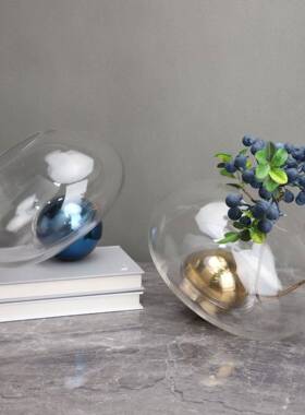 代简约水现培花板瓶玻璃C1144摆样房办公室卧室客厅餐厅家件居花