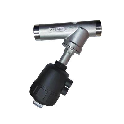 Q5不锈钢Y型丝口气动座阀胶头内角3134螺法兰纹角座阀切断阀门