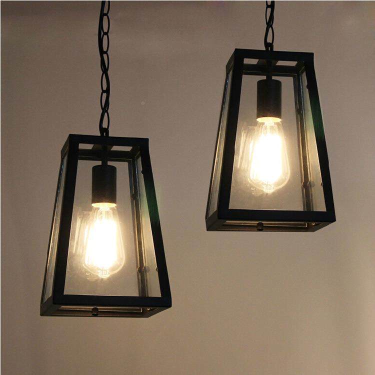 美式乡铁艺玻璃方框灯村箱复古wmd1074吊台灯个咖啡厅餐厅吧性创,家装灯饰光源,智能吊灯,淘宝优惠券,粉丝福利购,淘宝优惠卷