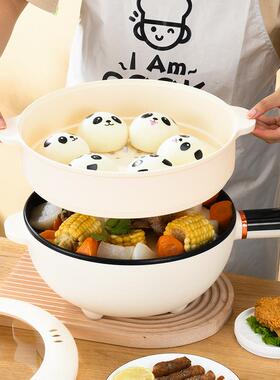 电炒家用炒菜锅锅一GSU体式插电不粘能锅多功宿舍煮电热料蒸理锅