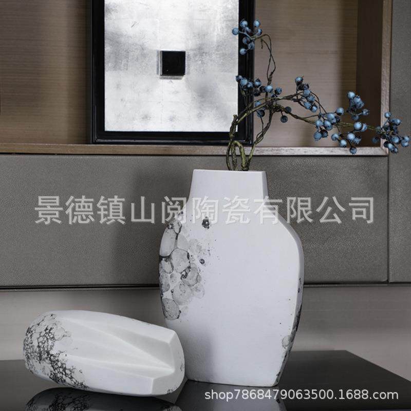 陶瓷花瓶LWT客插花样板间软装墨前台会所酒厅店电视花柜水花器干,橡塑材料及制品,工业陶瓷,淘宝优惠券,粉丝福利购,淘宝优惠卷
