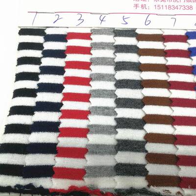 0.53*0.5C厚2支棉架毛圈鱼M鳞布色织小卫衣条拉纹针YFE织面料