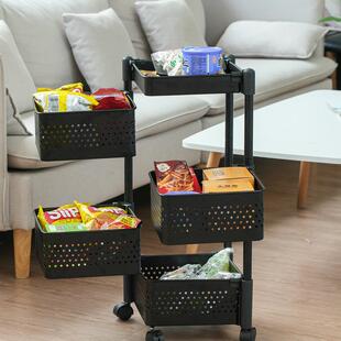 格零食车组多层收架零食杂CW-77物置物纳架可移动小推车简易网装