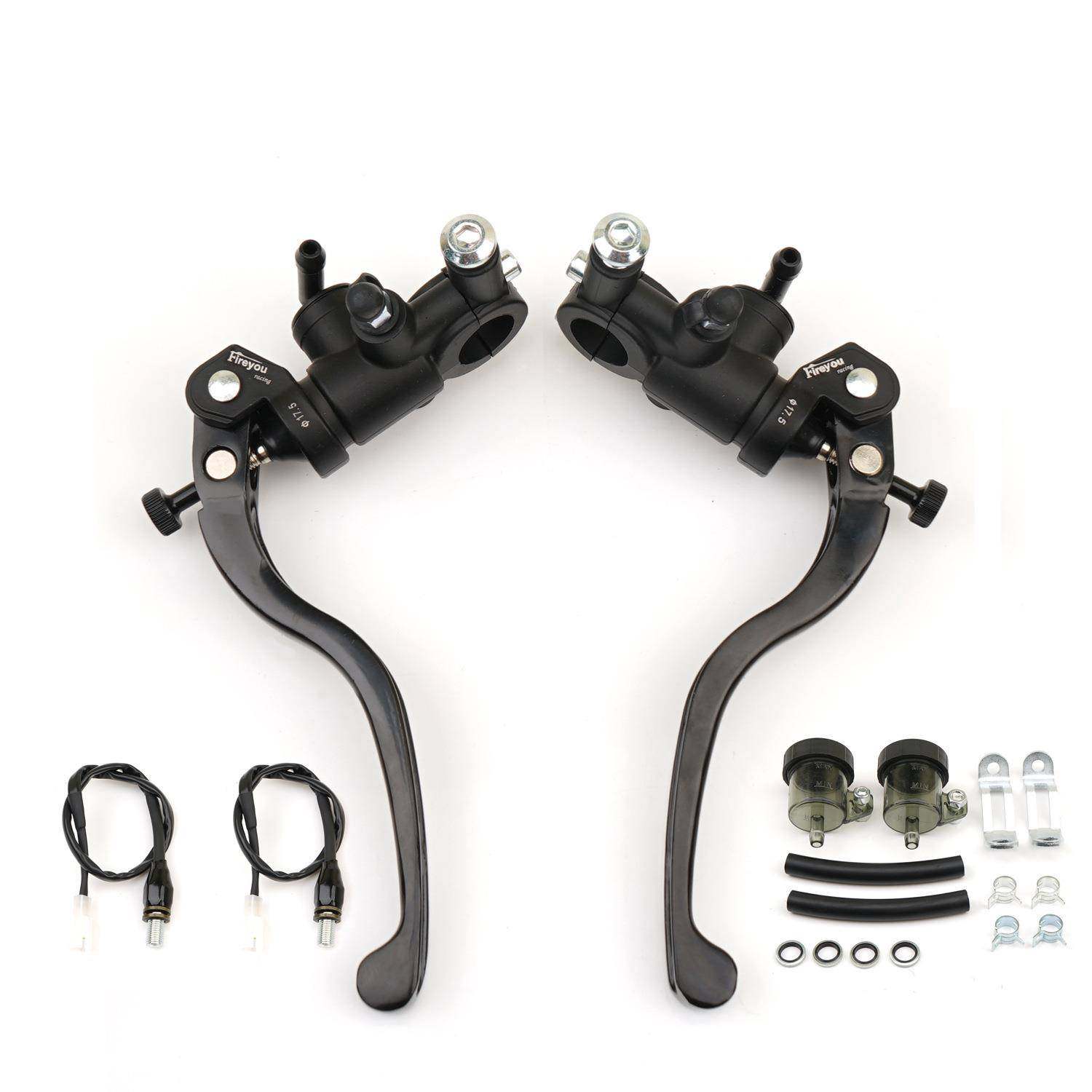 摩摩托车刹上车泵铝合金BrakePum直推泵通用托配件改带液压开关摩