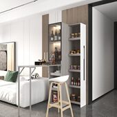 简约现代客厅酒柜折叠吧台桌家用吧台隔断柜餐边柜一体小户型吧桌