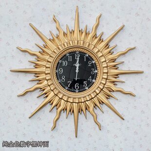 创意欧式挂钟客厅静音时钟太阳钟表石英钟餐厅挂表轻奢酒店大挂钟
