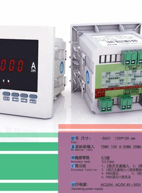 42C3数字195I-2K1/ZY-DA21直流电流1A10A100A1000A1路模拟R485