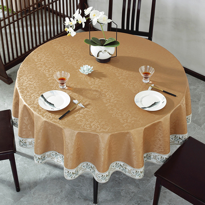 防水防油防烫免洗圆桌布高级感酒店饭店家用大圆形餐桌PU台布桌垫