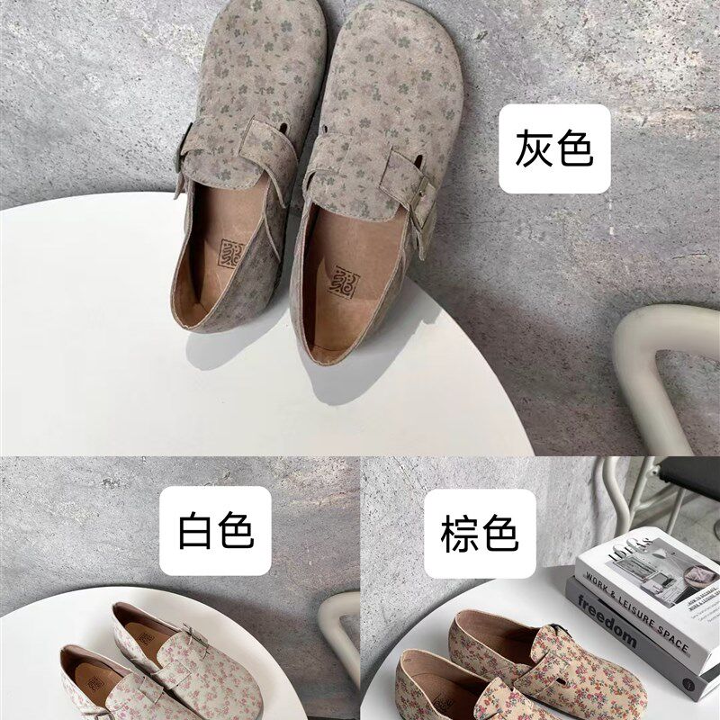 静秀阁.c通宝碎花博肯鞋A5-19D