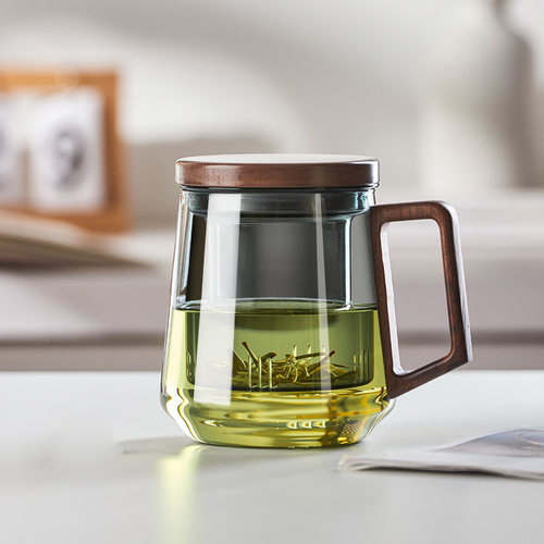 泡茶杯玻璃茶水分离n过滤绿茶玻璃杯办公室喝茶个人专用高档水杯