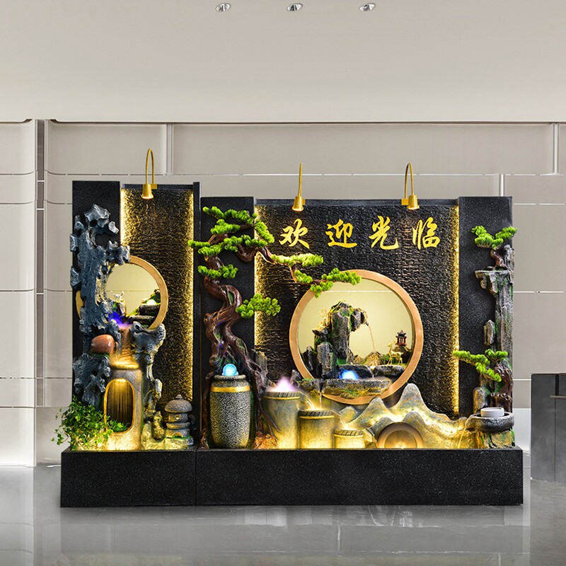 庭院客厅假山流水喷泉景观落地装饰大摆件水幕墙屏风隔断鱼池造景,家居饰品,落地摆件,淘宝优惠券,粉丝福利购,淘宝优惠卷