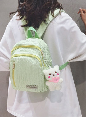 韩版小清新迷你小小双肩包女日系大学生上课通勤书包妈咪百搭揹包