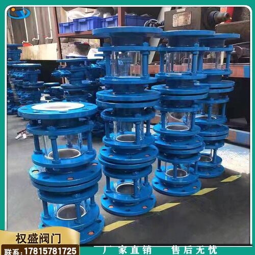 HGS07F46-16C化工管s道铸钢法兰衬氟视镜衬四氟玻璃管视盅DN15-20