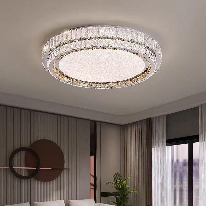 高档新款轻奢水晶吸顶灯现代简z约家用客厅主灯大厅卧室灯中山灯