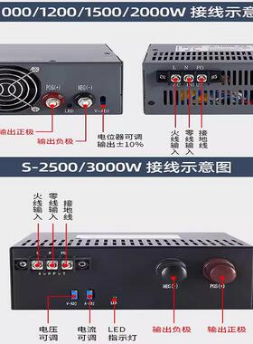 明S-1000-1伟S-1000/122000/1500/200W大功率3000直流开关源1V24V